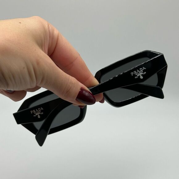 PRADA Sunglasses PRA12S 16K08Z Black/Dark Grey Unisex NEW - Picture 10 of 12